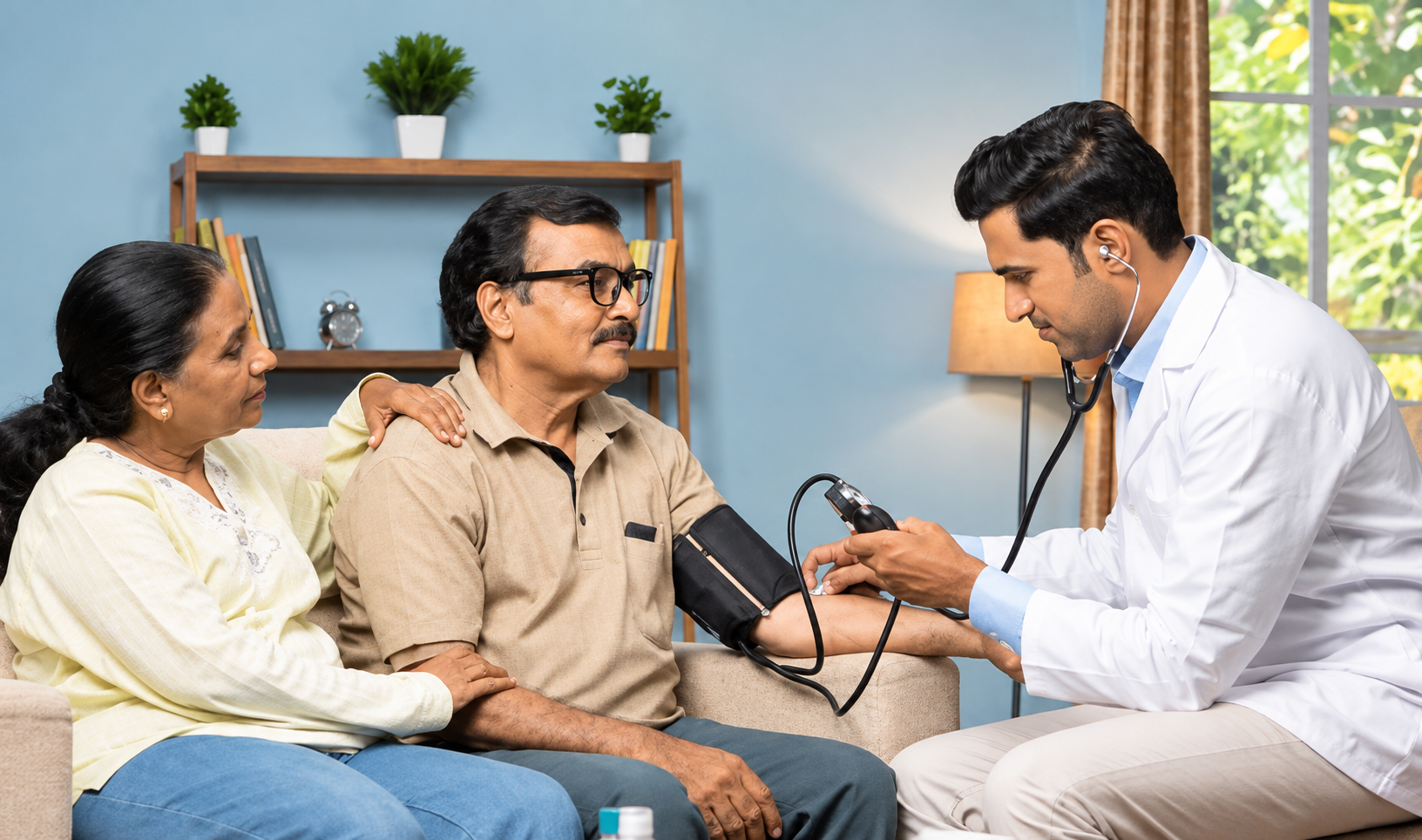 Doctor visiting a patient at home
